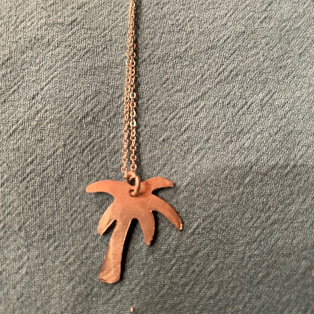 Sterling silver palm tree necklace
